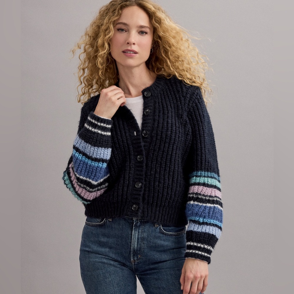 Michael Stars Lumi Striped Crew Cardigan